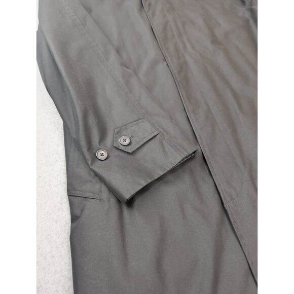 Pronto-Uomo Mens Trenchcoat Raincoat Mac Jacket Black 46 ExLong Removable Lining - Picture 10 of 13